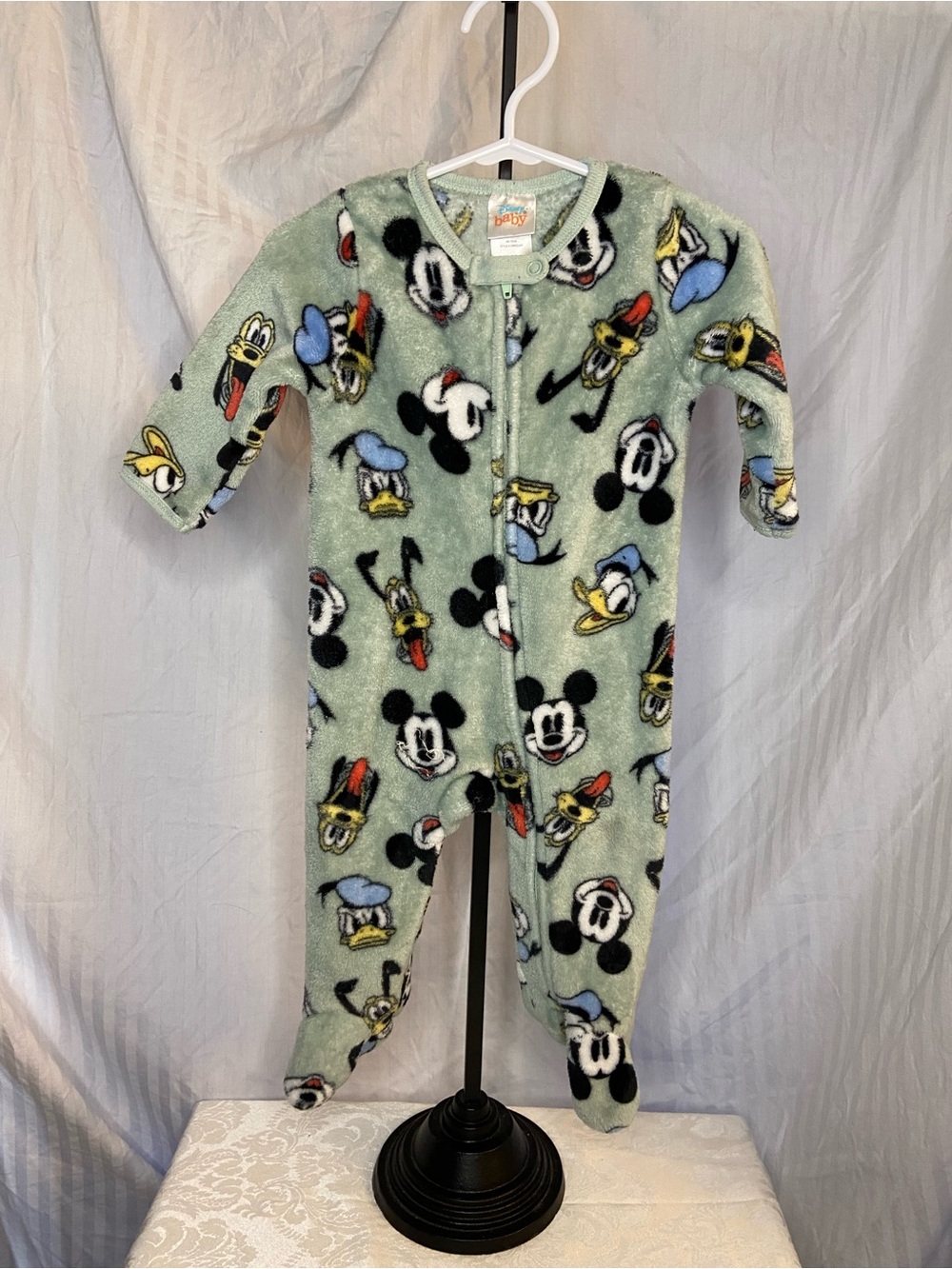 Disney Plush Green Mickey & Friends Footed One-Piece